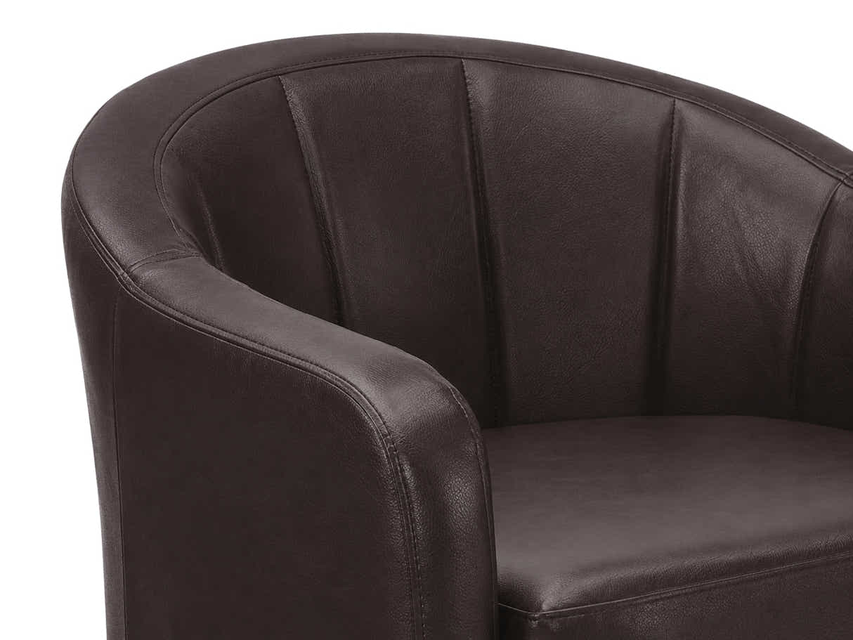 Daxton Tub Chair with Ottoman PU - Dark Brown