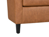 Oswin Tub Chair with Ottoman PU - Brown