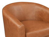 Oswin Tub Chair with Ottoman PU - Brown