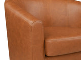 Oswin Tub Chair with Ottoman PU - Brown