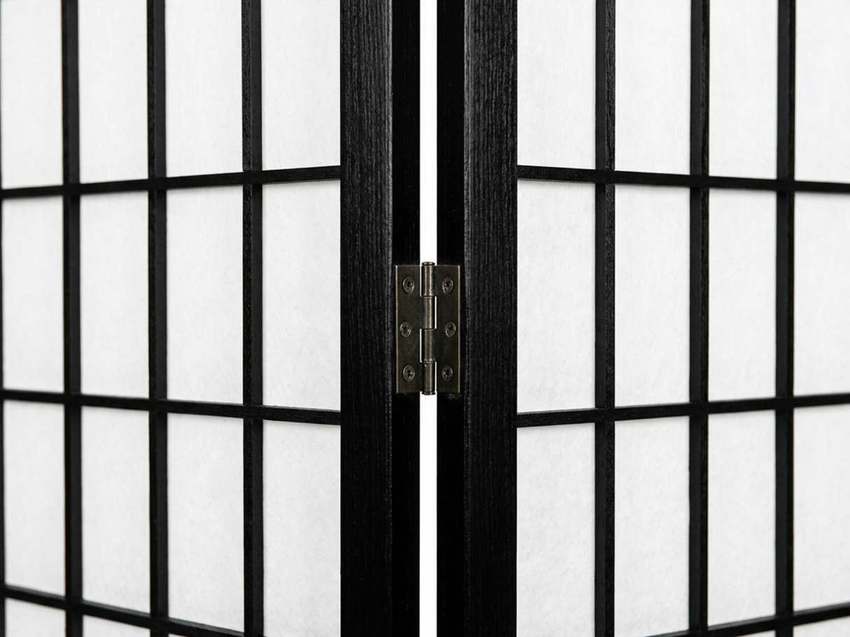4-Panel Room Divider E P1 - Black