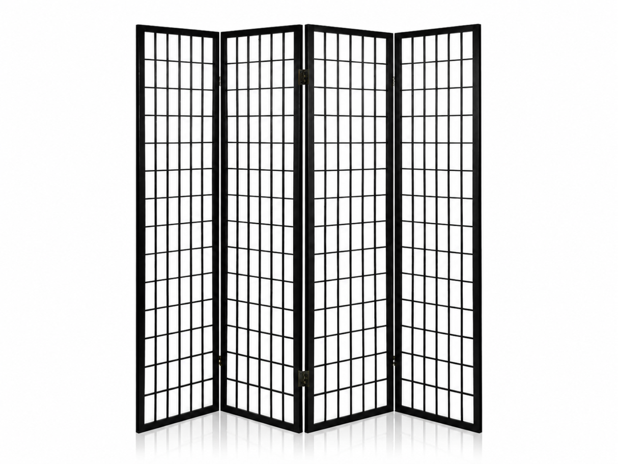 4-Panel Room Divider E P1 - Black