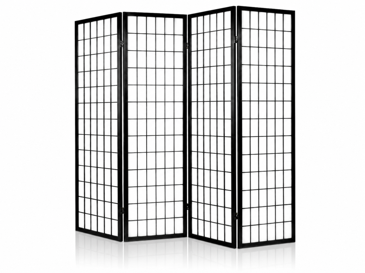 4-Panel Room Divider E P1 - Black