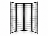 4-Panel Room Divider E P1 - Black