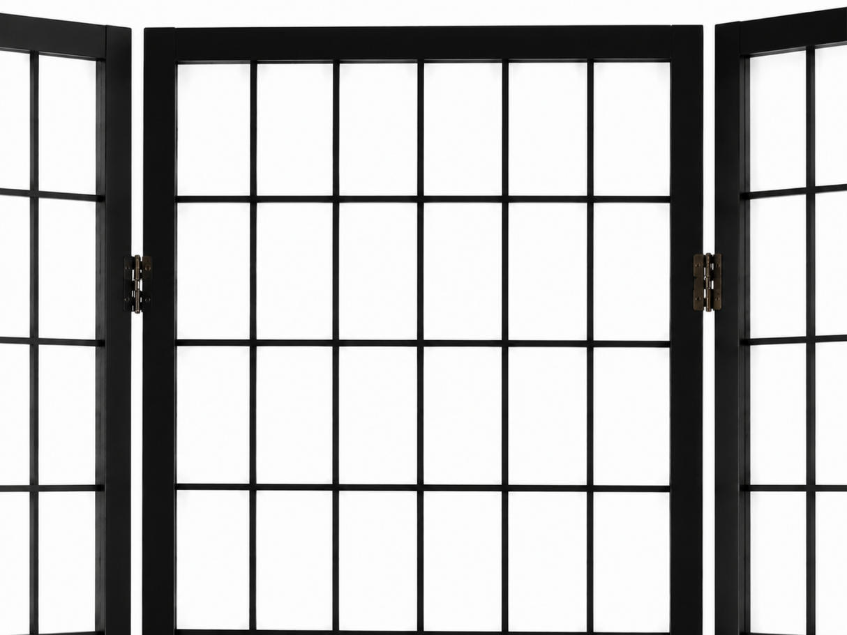 4-Panel Room Divider E P1 - Black