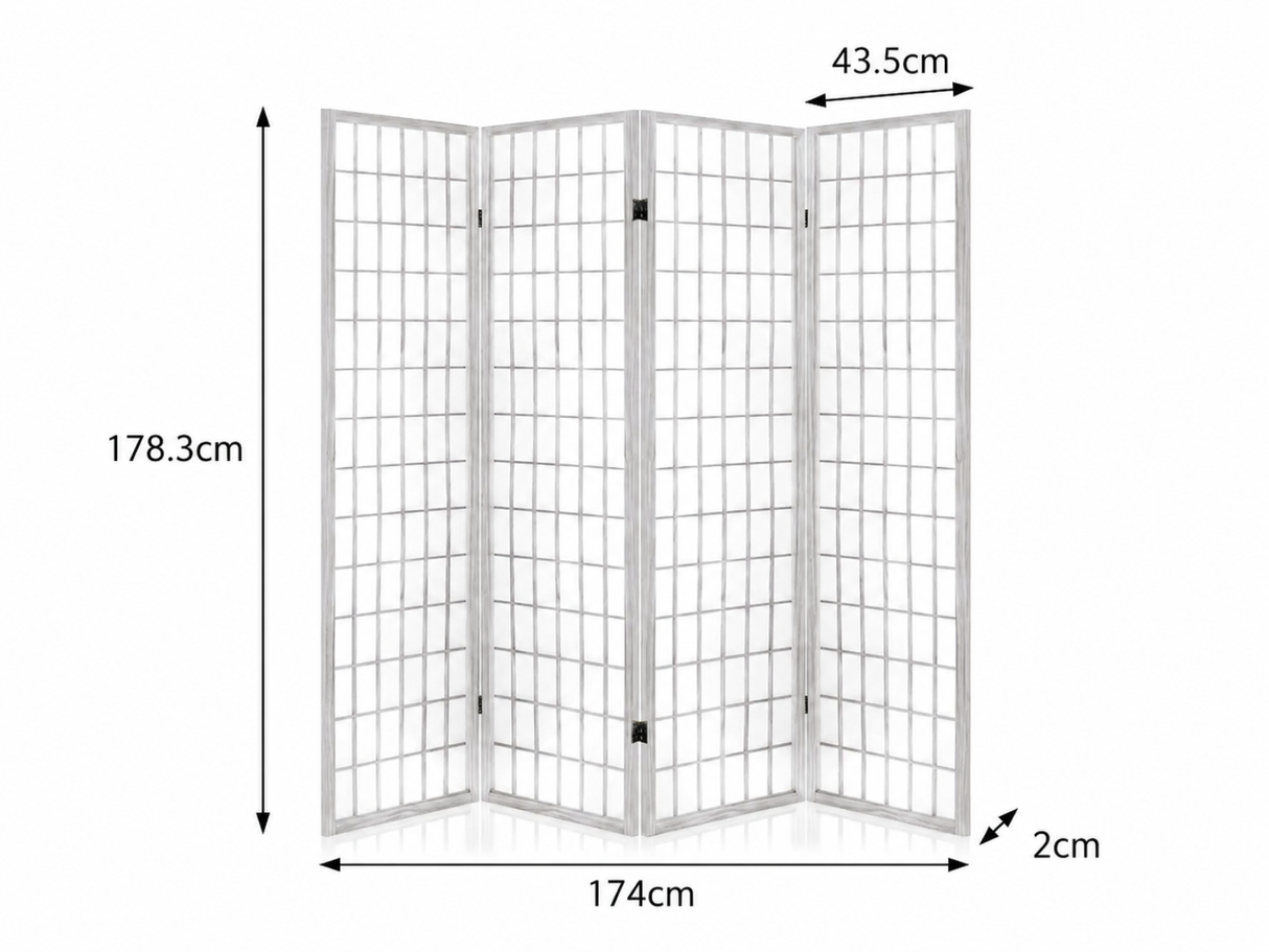 4-Panel Room Divider E P1 - White
