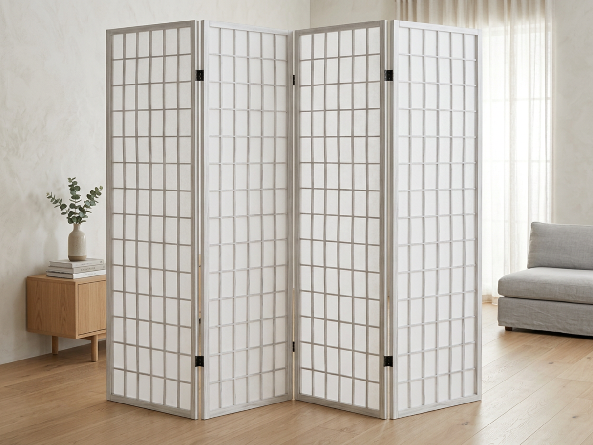 4-Panel Room Divider E P1 - White