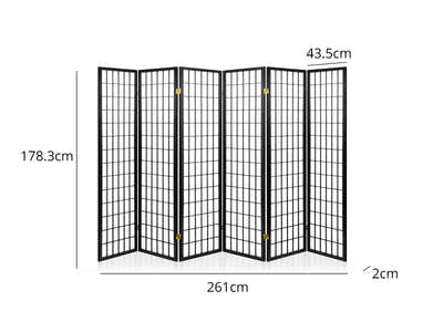 DS Room divider E P1 6 panel Black