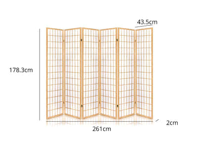 DS Room divider E P1 6 panel Natural
