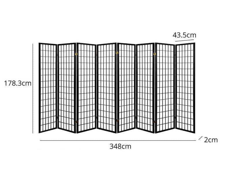 DS Room divider E P1 8 panel Black