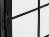 6-Panel Room Divider with Bamboo Pattern - Black