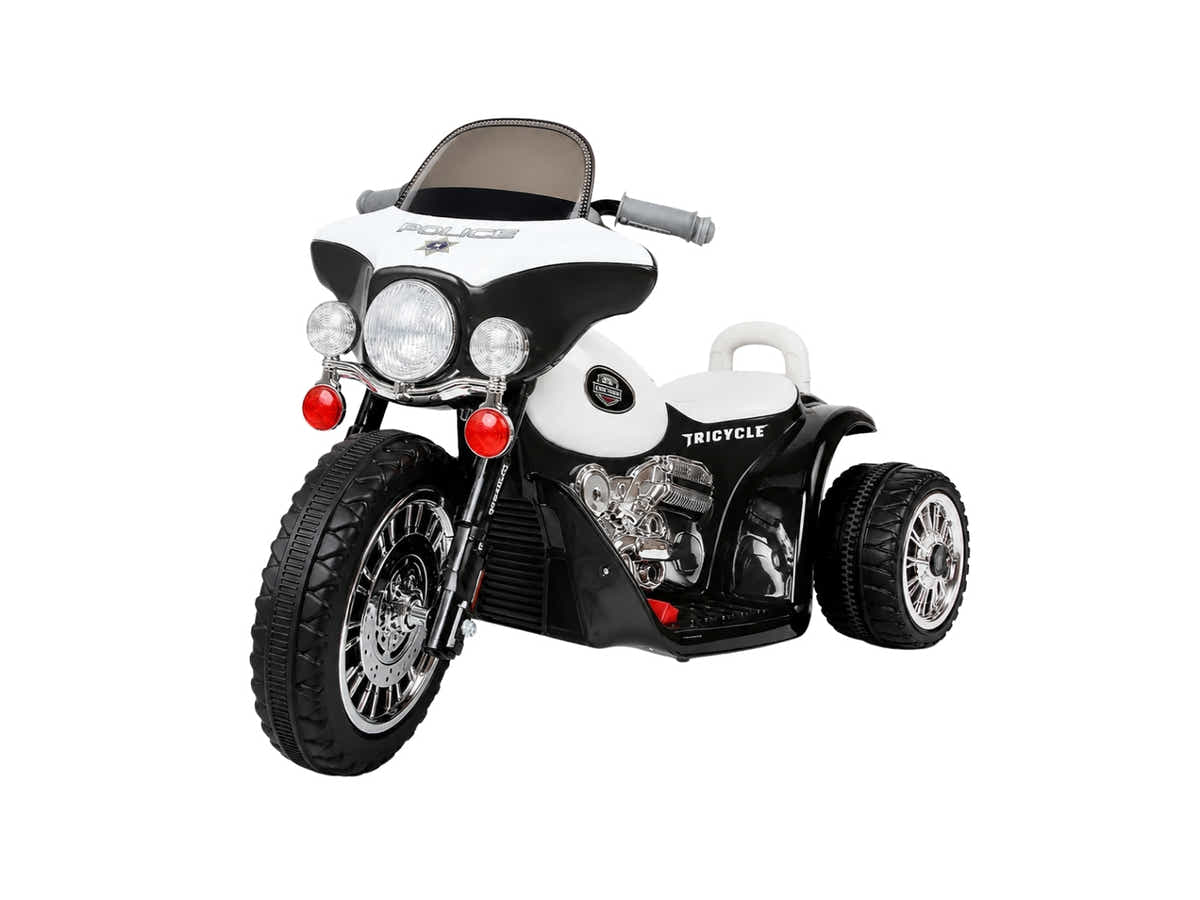 Kids Ride On Police Motorbike - Black