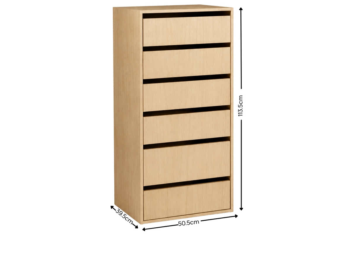 Mattone 6-Drawer Tallboy