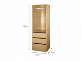 Mattone 3-Drawer Wardrobe with Hanging