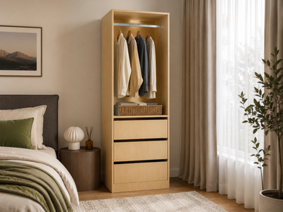 Mattone 3-Drawer Wardrobe with Hanging