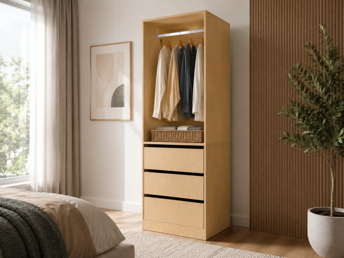 Mattone 3-Drawer Wardrobe with Hanging