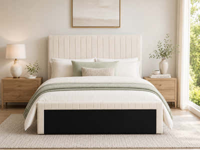 Coleford Headboard Chenille Beige - Double
