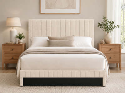 Coleford Headboard Chenille Beige - Queen