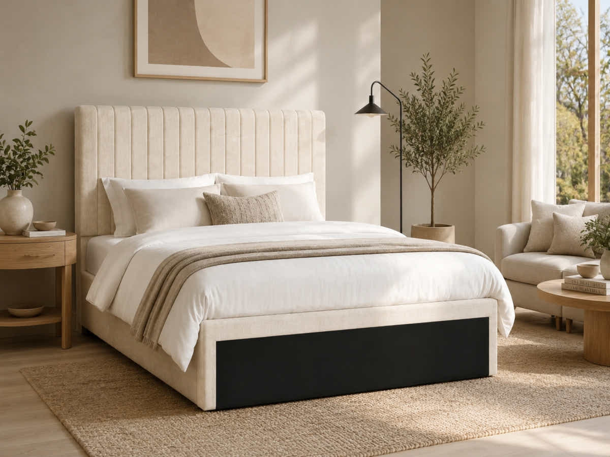 Coleford Headboard Chenille Beige - King