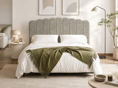 Purton Headboard Chenille Grey - Double