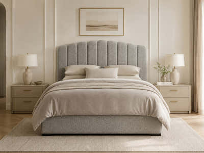 Purton Headboard Chenille Grey - Queen