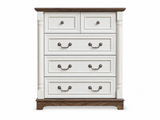 5-Drawer Chest - Antique White & Rustic Brown