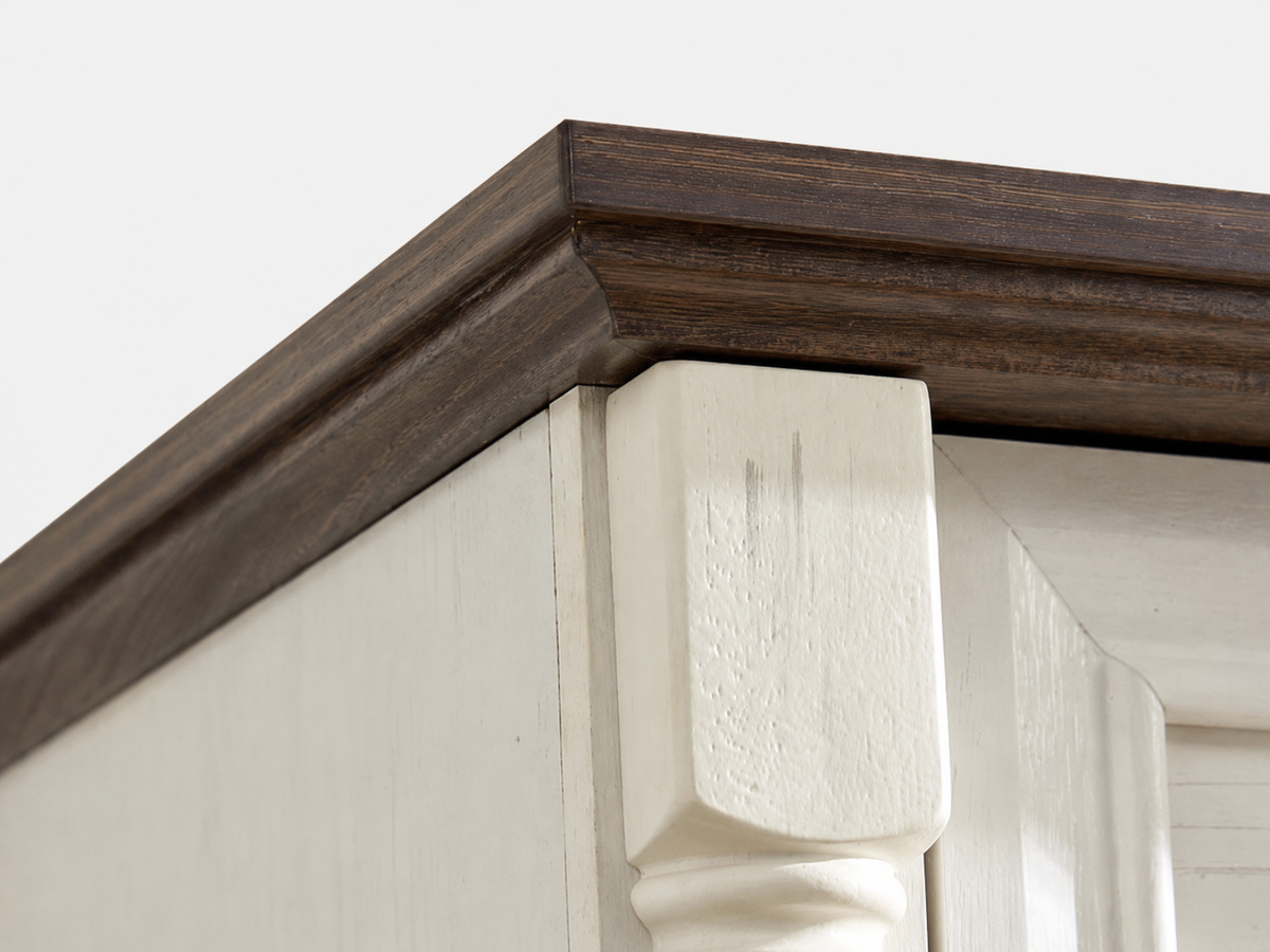 5-Drawer Chest - Antique White & Rustic Brown
