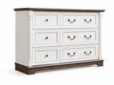 6-Drawer Chest - Antique White & Rustic Brown