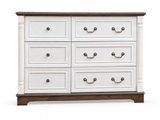 6-Drawer Chest - Antique White & Rustic Brown