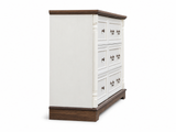 6-Drawer Chest - Antique White & Rustic Brown