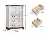 7-Drawer Chest - Antique White & Rustic Brown