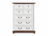 7-Drawer Chest - Antique White & Rustic Brown