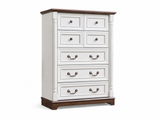 7-Drawer Chest - Antique White & Rustic Brown