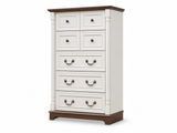 7-Drawer Chest - Antique White & Rustic Brown