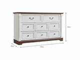 8-Drawer Chest - Antique White & Rustic Brown