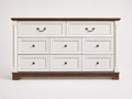 8-Drawer Chest - Antique White & Rustic Brown