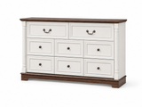 8-Drawer Chest - Antique White & Rustic Brown