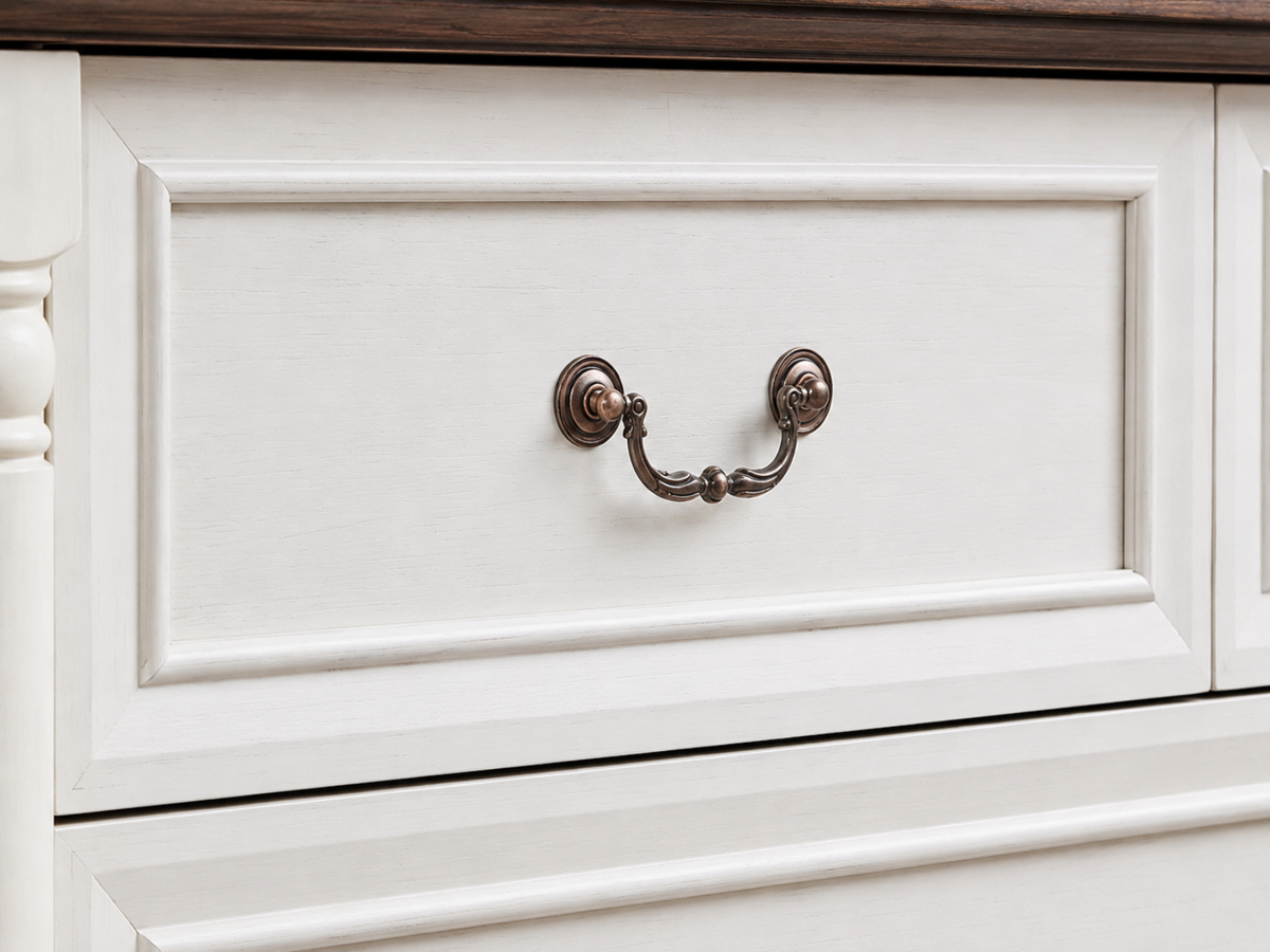 8-Drawer Chest - Antique White & Rustic Brown
