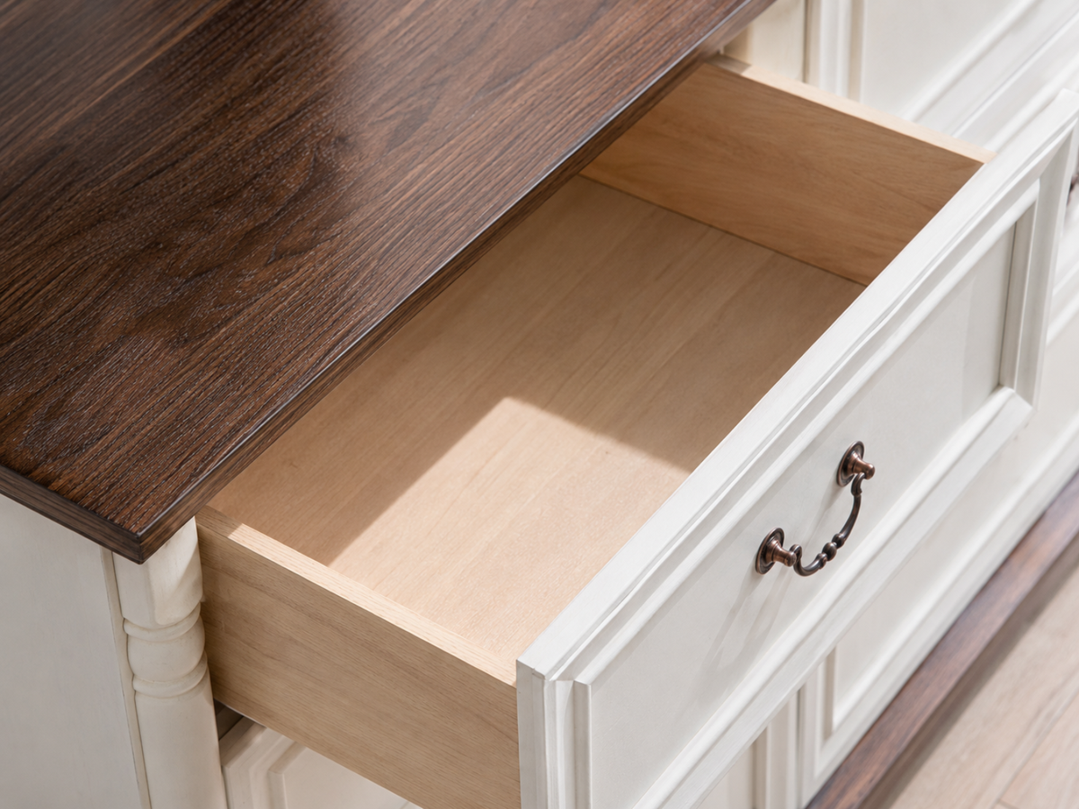 8-Drawer Chest - Antique White & Rustic Brown