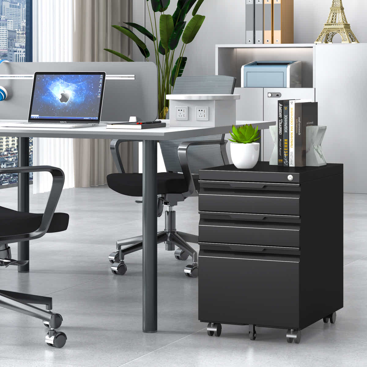 DS Mason Steel Mobile Pedestal 3-Drawer Cabinet