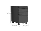 DS Mason Steel Mobile Pedestal 3-Drawer Cabinet
