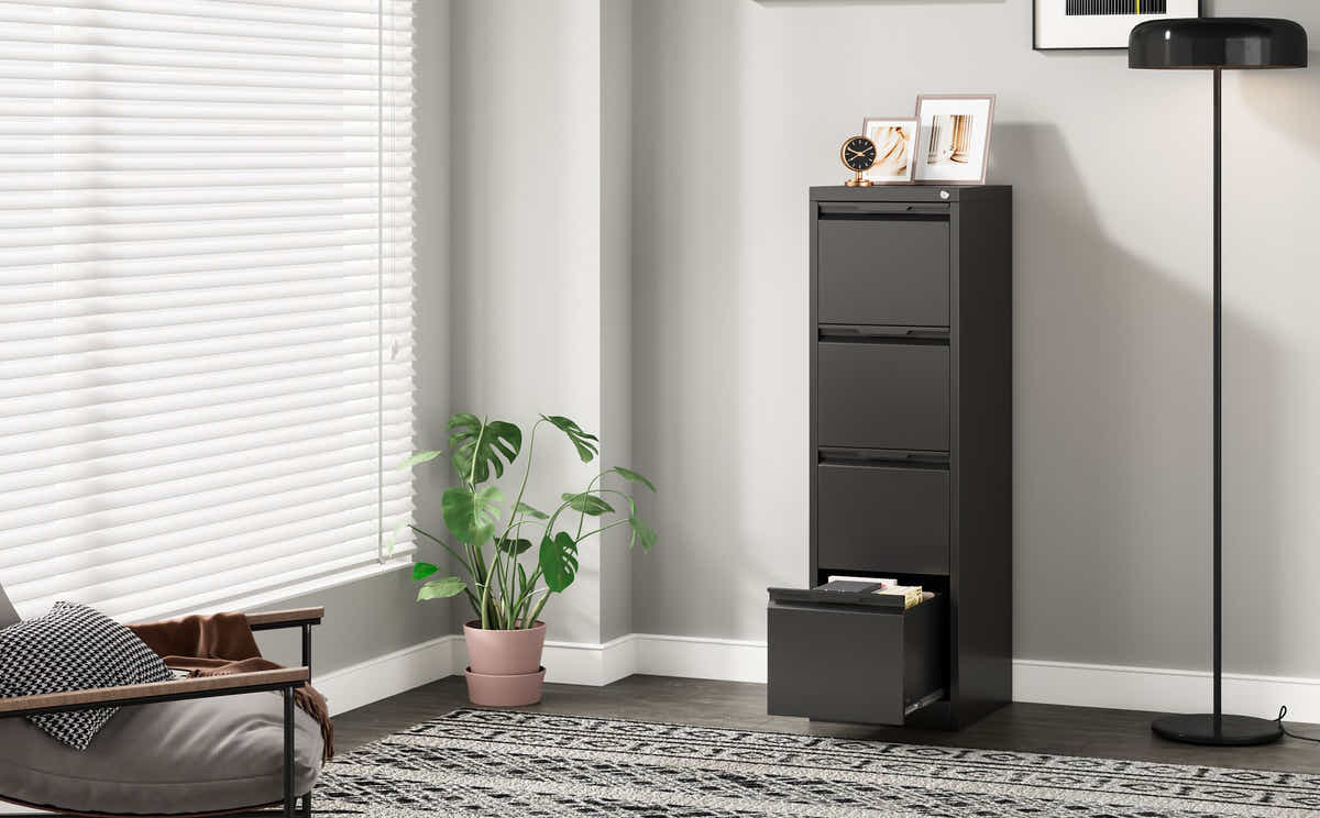DS Mason Steel 4-Drawer File Cabinet