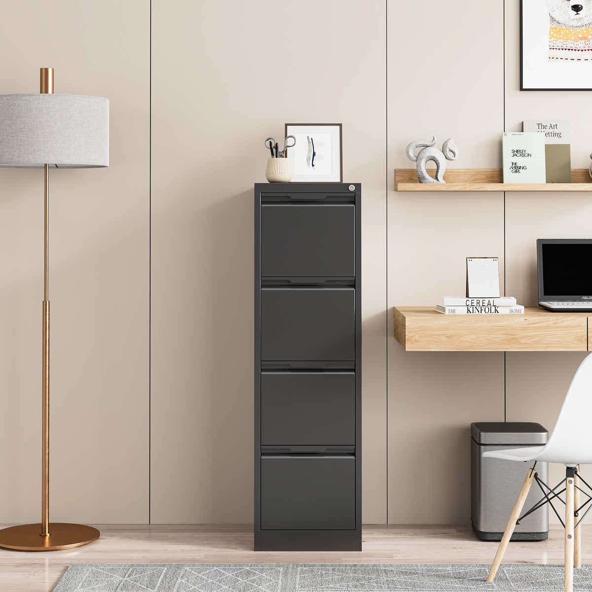 DS Mason Steel 4-Drawer File Cabinet