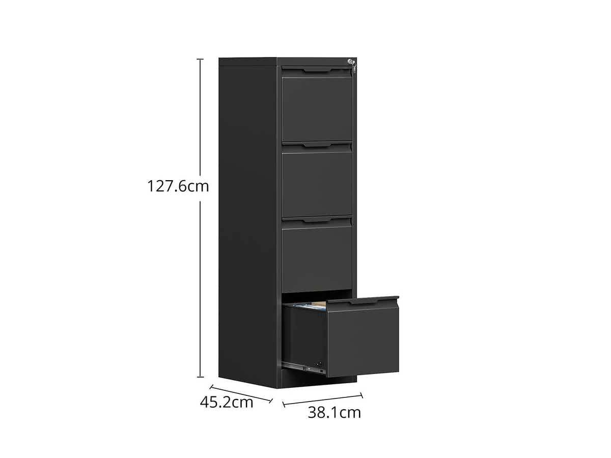 DS Mason Steel 4-Drawer File Cabinet