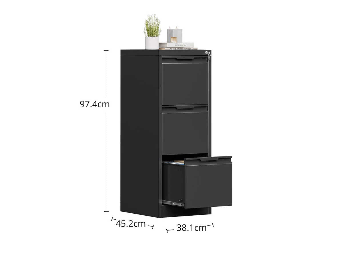DS Mason Steel 3-Drawer File Cabinet