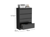 DS Mason Steel Lateral 4-Drawer File Cabinet