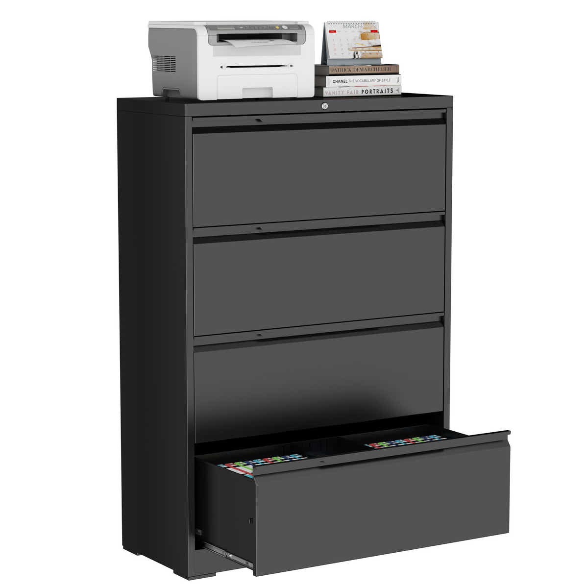 DS Mason Steel Lateral 4-Drawer File Cabinet