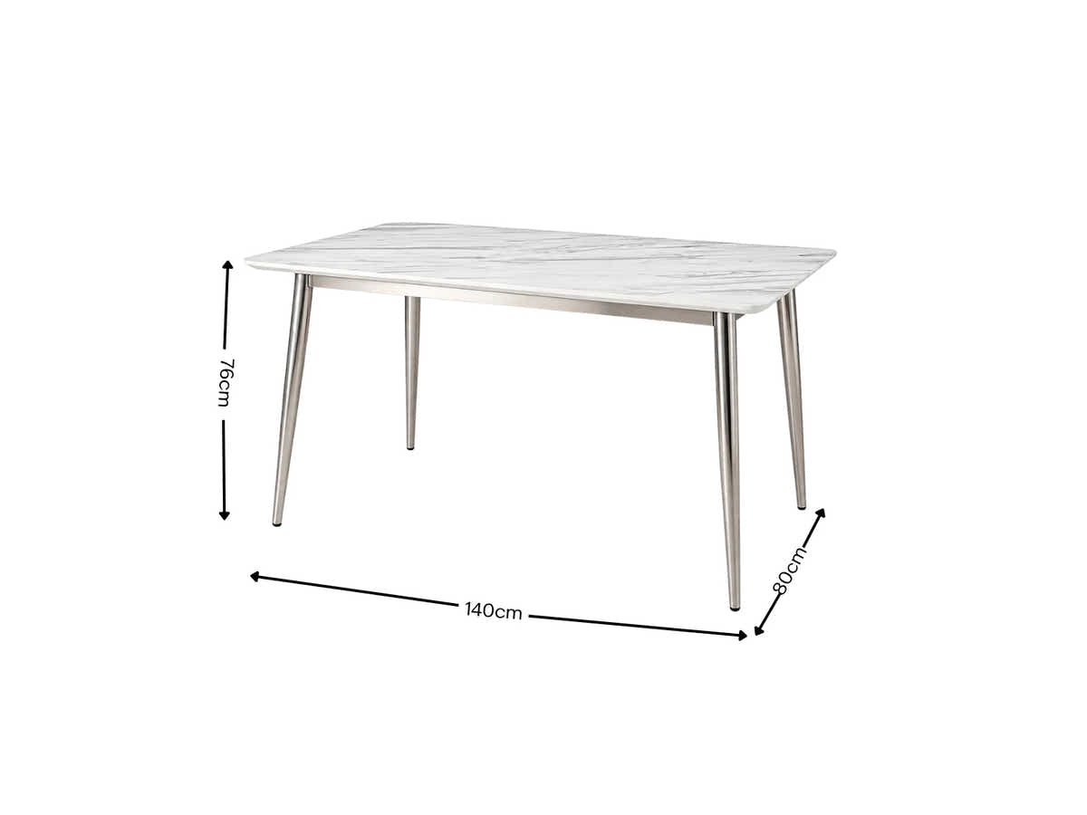Faux Marble Dining Table - 140 cm