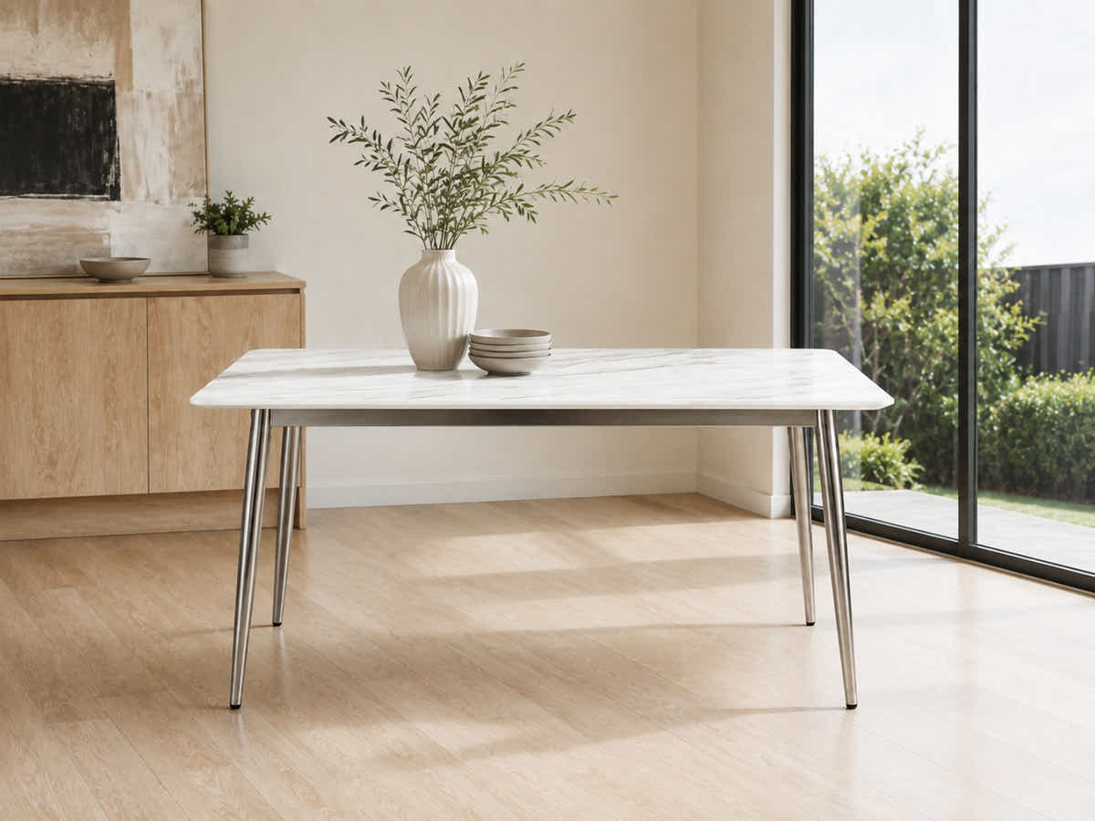 Faux Marble Dining Table - 140 cm