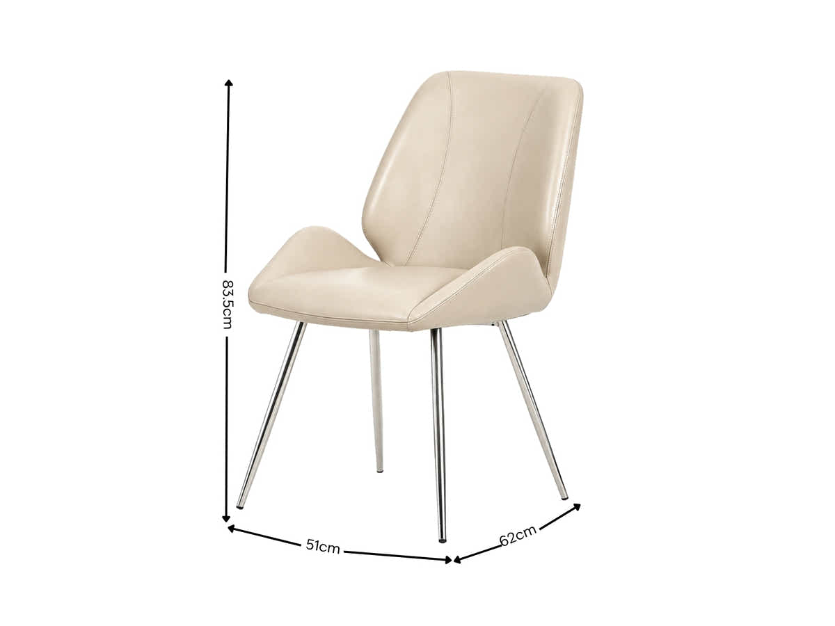 Dining Chair PU Beige - Set of 2